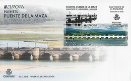 ESPAÑA/ SPAIN/ SPANIEN / ESPAGNE - EUROPA 2018 - "PUENTES.- BRIDGES " - FDC POSTMATK "SAN VICENTE DE LA BARQUERA" - 2018