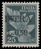 ISTRIA (POLA) - Occupazione Jugoslava  50 C. Su  25 C. Verde (soprastampa Spostata) Posta Aerea 1930/32 - 1945 - Occup. Iugoslava: Istria