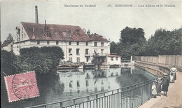Delcampe - ESSONNE - 91 -ESSONNES Près De Corbeil - Les Allées Et Le Moulin - Colorisée - Essonnes