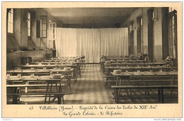 89 VILLEBLEVIN La Grande Colonie Le Réfectoire Propriété De La Caisse Des écoles Du XII E Arrondissement  CPSM PF Sépia - Villeblevin