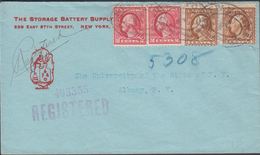 1920. 2x 2 Cents + 2x 4 Cents WASHINGTON REGISTRED NEW YORK MAY 29 1920. Advertisemen... () - JF301341 - Covers & Documents