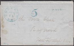 1847. CONCORD JUN 11 N.H. + 5 - PAID. Wotes Counted For State Legislature In Town Of ... () - JF301250 - …-1845 Prephilately