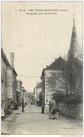 86 LES TROIS MOUTIERS Perspective De La Grande Rue CPA Ed. Dando-Berry N°4 - Les Trois Moutiers