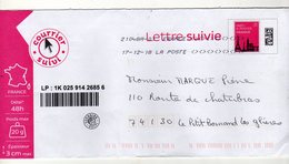 Enveloppe FRANCE Lettre Suivie Prêt à Poster Oblitération LA POSTE 21048A-01 17/12/2018 - Prêts-à-poster:  Autres (1995-...)