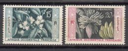 French West Africa, Afrique Occidentale Francaise 1956 1958 Cofee And Bananas Plants Yvert#62,67 Mint Never Hinged - Unused Stamps