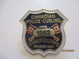 Insigne à épingle/ Curling/ Canada / Canadian Police/Championships/ BRANDON / Man /1992    SPO342 - Autres & Non Classés