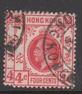 Hong Kong Scott 90 1904 King Edward 4c Carmine,used - Gebruikt