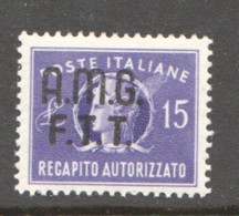 1949  Recapito Autorizzato  Sass 3  * - Paquetes Postales/consigna