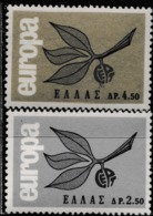 1965 UNUSED STAMP SET ON EUROPA FROM GREECE/COMMON DESIGN -SPIKE EUROPA/LEAVES & CEPT INITIALS - 1965