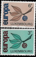 1965 UNUSED STAMP SET ON EUROPA FROM LUXEMBOURG /COMMON DESIGN -SPIKE EUROPA/LEAVES & CEPT INITIALS - 1965