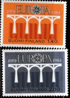 1984 UNUSED STAMP SET ON EUROPA FROM FINLAND /  25TH ANNIVERSARY OF CEPT/COMMON DESIGN- EUROPEAN COOPERATION - 1984