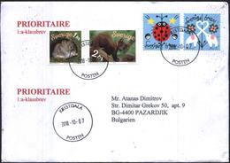 Mailed Cover With Stamps Fauna, Good Luck 2018  From Sweden To Bulgaria - Brieven En Documenten