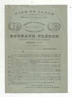 Publicité ,vins De Table , Domaines De Bernis Et D'Aubord , Bounaud Frères , BERNIS , Gard ,1889 , Frais Fr 1.65e - Publicités