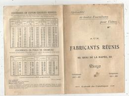 Publicité , Fournitures Pour Usines ,Aux Fabricants Réunis ,Paris , Extrait Du Catalogue , 4 Pages , Frais Fr 1.65e - Publicités