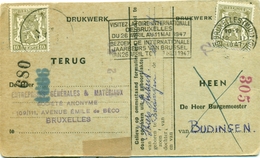 Visitez La Foire Inernationale De Bruxelles Du 26 Avril Au 11 Mai 1947 - Bezoek De Internationale Jaarbeurs Van Brussel - Werbestempel