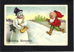 CPA Bonhomme De Neige Gnome Nain Lutin Circulé - Contes, Fables & Légendes