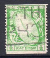 Ireland 1922-34 ½d Definitive Coil Stamp, Imperf. X P. 14, Watermark SE, Used, SG 71a - Usati