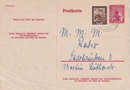 SARRE 1952    ENTIER POSTAL/GANZSACHE/POSTAL STATIONERY CARTE - Interi Postali