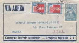 LETTRE. COVER. ARGENTINA. VIA AEREA. COMPAGNIE GENERALE AEROPOSTALE. 1931. BUENOS AIRES TO LYON FRANCE - Ohne Zuordnung