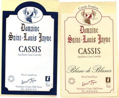 2 étiquettes (7,7X13,) Domaine SAINT-LOUIS JAYNE Appellation Cassis Controlée Laurent Jayne  Viticulteur à Cassis 13 - Collections, Lots & Séries