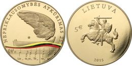 Lithuania 5 Euro 2015 "Restoration Of Lithuania's Independence" UNC - Lituania