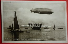 AUSTRIA, BODENSEE GROSSFLUGZEUG  `DO X` UND LUFTSCHIFF `GRAF ZEPPELIN` , DIRIGIBLE AIRSHIP - Airships