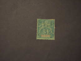 BENIN - 1894 ALLEGORIA  5 C.- TIMBRATO/USED - Ungebraucht