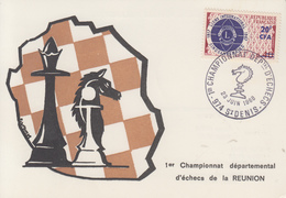 Carte  REUNION   1er  Championnat   Départemental   D'  ECHECS     SAINT  DENIS   1968 - Echecs