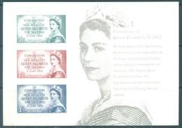 AUSTRALIA - MNH/** - REPLICA CARD # 27 CORONATION OF QUEEN ELIZABETH II 1963 - Lot 18808 - Essais & Réimpressions