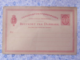Denmark Around 1890 - 1900 Stationery Card Unused - Arms Lions - Storia Postale