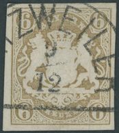 BAYERN 20 O, 1868, 6 Kr. Ockerbraun, Segmentstempel, Pracht, Mi. 60.- - Other & Unclassified