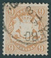 BAYERN 28X O, 1870, 12 Kr. Dunkelbraunpurpur, Wz. Enge Rauten, Pracht, Gepr. Bühler, Mi. 600.- - Sonstige & Ohne Zuordnung