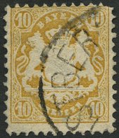 BAYERN 35 O, 1875, 10 Kr. Dunkelchromgelb, Wz. 2, Pracht, Gepr. Brettl, Mi. 320.- - Altri & Non Classificati