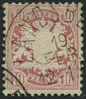 BAYERN 39a O, 1876, 10 Pf. Hellilarosa, Pracht, Mi. 140.- - Other & Unclassified