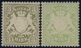 BAYERN 69/70x **, 1900, 3 Und 5 M, Mattorangeweißes Papier, Wz. 3, Postfrisch Pracht, Mi. 120.- - Other & Unclassified