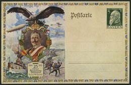 BAYERN PP 27C113/02 BRIEF, Privatpost: 1888, 5 Pf. Luitpold 25. Regierungsjubiläum, Vs. Kaiser, Zeppelin, Flugzeuge, Sch - Other & Unclassified