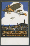 BAYERN PP 27C69 BRIEF, Privatpost: 1912, 5 Pf. Luitpold Volksfest Straubing, Ungebraucht, Pracht - Autres & Non Classés