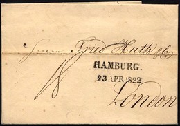 HAMBURG 1822, HAMBURG., L2 Auf Brief Nach London, Registraturbug, Pracht - Other & Unclassified