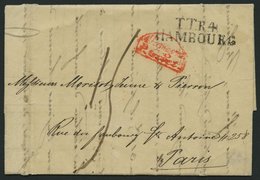 HAMBURG - THURN UND TAXISCHES O.P.A. 1833, TT.R.4. HAMBOURG, L2 Auf Rechnungsbrief Nach Paris, Roter ALLEMAGNE P. GIVET, - Other & Unclassified