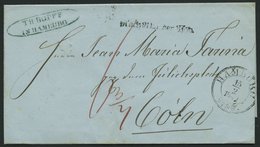 HAMBURG - THURN UND TAXISCHES O.P.A. 1842, HAMBURG Th.& T., K3 Auf Brief Nach Köln, L1 Nach Abgang Der Post, Pracht - Autres & Non Classés