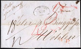 HAMBURG-VORPHILA 1843, HAMBURG, Sonderform Auf Brief Nach Wohlen, Roter L1 WP, Handschriftlich Probe Ohne Werth, Pracht - Prephilately