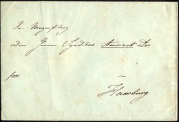 HAMBURG VORPHILA 1846, Sogenannter Hunderter-Brief Ohne Taxevermerk An Den Syndicus Amsinck In Hamburg, Rückseitige Oval - Sonstige & Ohne Zuordnung