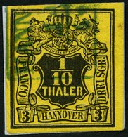 HANNOVER 5 BrfStk, 1851, 1/10 Th. Schwarz Auf Gelb, Pracht, Mi. 75.- - Hannover