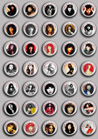 35 X KATE BUSH Music Fan ART BADGE BUTTON PIN SET 3 (1inch/25mm Diameter) - Musique