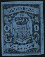 OLDENBURG 6a O, NEUE(NBURG), Blauer R2 Auf 1 Gr. Hellblau, Pracht - Oldenbourg