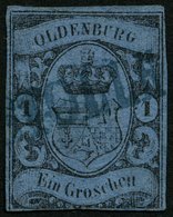 OLDENBURG 6a O, STOLLH(AM), Blauer L1 Auf 1 Gr. Hellblau, Marke Mängel - Oldenbourg