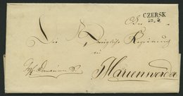 PREUSSEN CZERSK, L2 Auf Brief (1850) Nach Marienwerder, Pracht - Préphilatélie