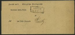PREUSSEN BRUSS Auf Postbehändigungsschein (1867), Innen Krone-Posthornstempel BRUSS, Pracht - Andere & Zonder Classificatie