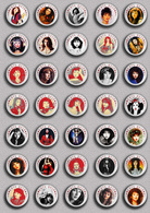 35 X KATE BUSH Music Fan ART BADGE BUTTON PIN SET 4 (1inch/25mm Diameter) - Musique