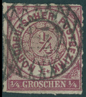 SACHSEN NDP 1 O, 127 (RODA) Auf 1/4 Gr. Braunviolett, Feinst - Saxony